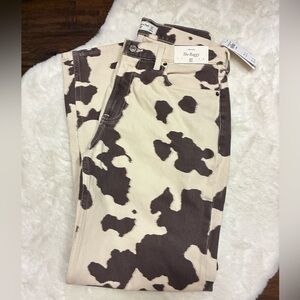 Abercrombie & Fitch Baggy Low Rise Cow Print Jeans size 27 short